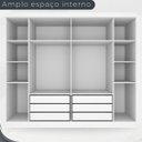 Ver imagem 2 de Guarda Roupa Casal 2 Portas Correr 6 Gavetas 2,40m Chapa 15mm Trancoso - Valverde: Branco Neve