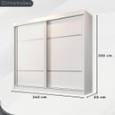 Ver mais imagens de Guarda Roupa Casal 2 Portas Correr 6 Gavetas 2,40m Chapa 15mm Trancoso - Valverde: Branco Neve