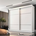 Ver imagem 3 de Guarda Roupa Casal 2 Portas Correr 6 Gavetas 2,40m Chapa 15mm Trancoso - Valverde: Branco Neve