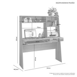 Escrivaninha Mesa de Estudos Paixão:BRANCO - 3