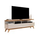 Ver imagem 2 de Rack para Tv até 60 Polegadas Vivare Wood 2 Gavetas Off White/nature - Giga Móveis