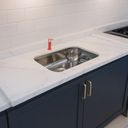Ver imagem 2 de Pia Cozinha Mármore Branco 100cm Cuba Inox Rasa Acabamento: Branco