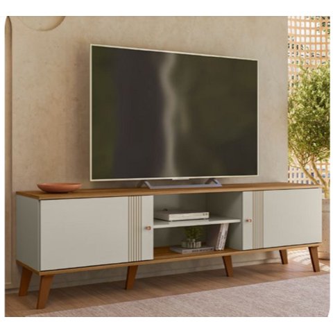Rack Para Tv ate 75''  Polegadas Dever com 2 portas de correr - Moveis Leartam