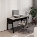 Ver imagem 2 de Estação Trabalho Plataforma Individual com Caixa de Tomadas Pés Cavalete 135cm Industrial Executive Cinza Sagrado E Preto