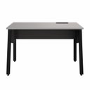 Ver imagem 4 de Estação Trabalho Plataforma Individual com Caixa de Tomadas Pés Cavalete 135cm Industrial Executive Cinza Sagrado E Preto