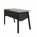 Ver imagem 5 de Estação Trabalho Plataforma Individual com Caixa de Tomadas Pés Cavalete 135cm Industrial Executive Cinza Sagrado E Preto