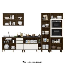 Cozinha Modulada Kali Premium 6 Peças Amêndoa/off White com Torre Quente - Nicioli - 3