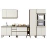 Cozinha Modulada Kali Premium 6 Peças Amêndoa/off White com Torre Quente - Nicioli - 1