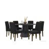 Mesa De Jantar Cone Oitavada Laqueada Preto Tampo Redondo 100 cm Preto - 1