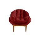Ver imagem 1 de Poltrona Decorativa Marcela Em Tecido Veludo Base Em Madeira - Vermelho