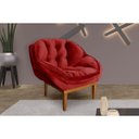 Ver imagem 3 de Poltrona Decorativa Marcela Em Tecido Veludo Base Em Madeira - Vermelho