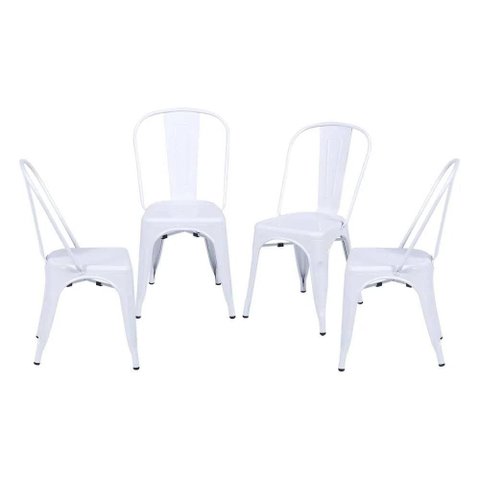 Kit 4 Cadeiras Iron Branca - 64611