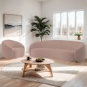 Ver imagem 2 de Kit Sofá 3 Lugares 200cm e Poltrona Orgânica Luxo Recepção Amore Linho - Adj Decor