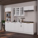 Ver imagem 1 de Cozinha Completa Modulada Nara 14 Portas 2 Gavetas MDF Branco Fidelita Móveis