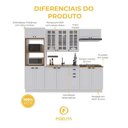 Ver imagem 6 de Cozinha Completa Modulada Nara 14 Portas 2 Gavetas MDF Branco Fidelita Móveis