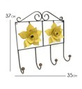 Ver imagem 2 de Gancho de Ferro de Parede Artesanal com Flores Rusticos Decorativo Libertas Rosas Artesanato Amarelo
