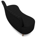 Ver imagem 7 de Sofá Chaise Living 2 Lugares 135cm para Sala Cayman K01 Sintético Preto - Lyam Decor