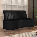 Ver imagem 2 de Sofá Chaise Living 2 Lugares 135cm para Sala Cayman K01 Sintético Preto - Lyam Decor