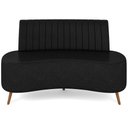 Ver imagem 3 de Sofá Chaise Living 2 Lugares 135cm para Sala Cayman K01 Sintético Preto - Lyam Decor