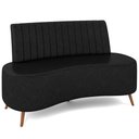 Ver imagem 1 de Sofá Chaise Living 2 Lugares 135cm para Sala Cayman K01 Sintético Preto - Lyam Decor