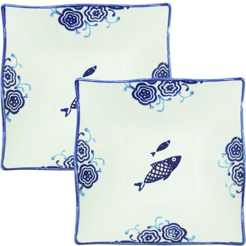 Kit 6 Tigela Sobremesa Bowl Praia Peixe Oceano Náutico 14cm