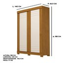 Ver imagem 7 de Guarda Roupa Solteiro França 2 Portas Linhamobília Cinamomo Off White