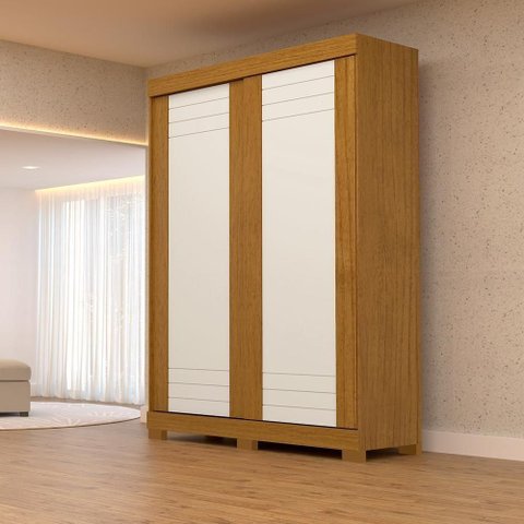 Guarda Roupa Solteiro França 2 Portas Linhamobília Cinamomo Off White