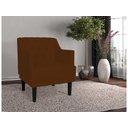 Ver imagem 4 de Kit 2 Poltronas Decorativa Alice Couro Marrom Pés Madeira Mz Decor