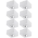 Ver imagem 1 de Kit 8 Plafons de Sobrepor Branco GU10 Luminárias de Teto Quadradas 17cm 12W
