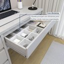 Ver imagem 6 de Kit Escritório 3 Peças em MDF com Escrivaninha e Cristaleira LED Bege Yescasa