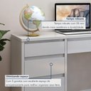 Ver mais imagens de Kit Escritório 3 Peças em MDF com Escrivaninha e Cristaleira LED Bege Yescasa