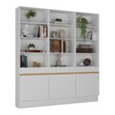 Ver imagem 1 de Armário/Estante Escritório 3 Portas Multimóveis MP7001 Branco/Dourado