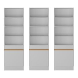 Armário/Estante Escritório 3 Portas Multimóveis MP7001 Branco/Dourado - 5