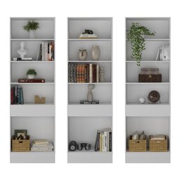 Armário/Estante Escritório 3 Portas Multimóveis MP7001 Branco/Dourado - 4