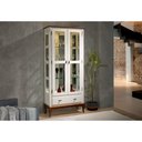 Ver imagem 2 de Cristaleira 2 Portas 1 Gaveta C/ Led e Espelho - 60303el Mmj-lz Lz-branco/imbuia