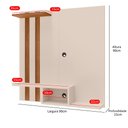 Ver imagem 4 de Painel Suspenso Home Tv até 32 Polegadas Nichos Prateleira Itália:off White/cedro