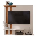 Ver imagem 4 de Painel Suspenso Home TV até 32 Polegadas Nichos Prateleira Itália:Off White/Cedro