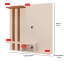 Ver imagem 3 de Painel Suspenso Home TV até 32 Polegadas Nichos Prateleira Itália:Off White/Cedro