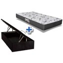 Ver imagem 1 de Cama Box Baú Solteiro: Colchão Espuma Herval D28 / AG65 Ortopedic Black + Base CRC Suede Black(88x18