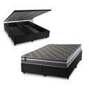 Ver imagem 1 de Conjunto Box Baú Queen Miami Preto 158x198x69 Espuma D33