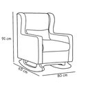 Ver imagem 5 de Kit Poltrona Aurora de Amamentação Balanço + Puff Suede Bege - Vallisa Decor