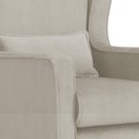 Ver imagem 4 de Kit Poltrona Aurora de Amamentação Balanço + Puff Suede Bege - Vallisa Decor