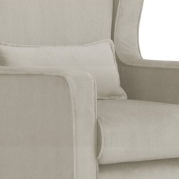 Kit Poltrona Aurora de Amamentação Balanço + Puff Suede Bege - Vallisa Decor - 4