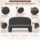 Ver imagem 6 de Kit Cabeceira King 138cm + Recamier Banco Puff Bouclé Fly:Cinza Escuro