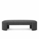 Ver imagem 4 de Kit Cabeceira King 138cm + Recamier Banco Puff Bouclé Fly:Cinza Escuro