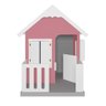 Casinha de Brinquedo com Cercado Floreiros Mdf Rosa/branco L12 - Gran Belo - 3