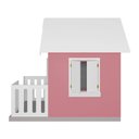 Ver imagem 4 de Casinha de Brinquedo com Cercado Floreiros Mdf Rosa/branco L12 - Gran Belo