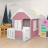 Casinha de Brinquedo com Cercado Floreiros Mdf Rosa/branco L12 - Gran Belo - 2