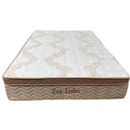 Colchao King Size Molas Ensacadas Eco Linho 1,93x2,03x0,32m Paropas Branco e Bege - 3