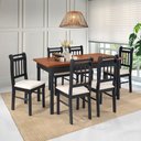 Ver imagem 2 de Mesa Retangular 6 Lugares em Madeira Maciça Mv Outlet Preto e Mel